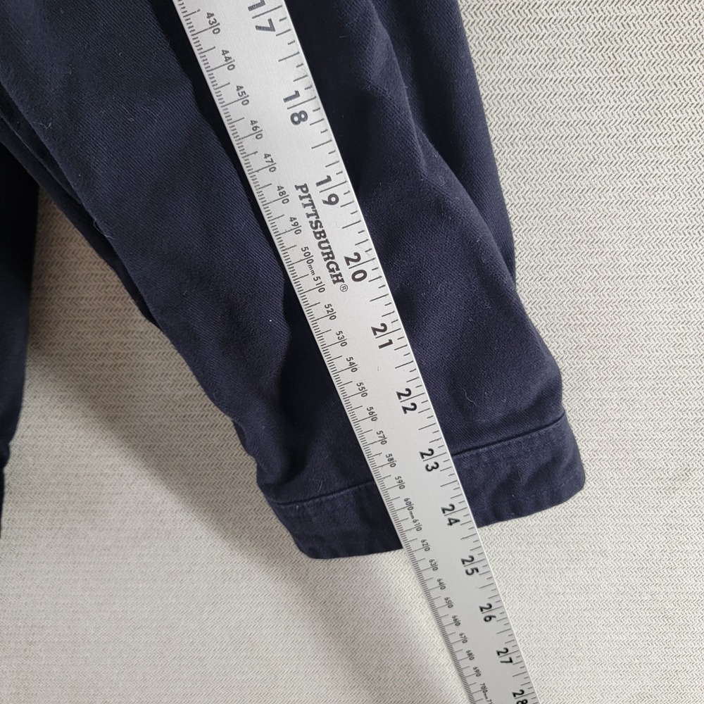 Chaps Jacket Bi Swing 100% Cotton Harrington Plaid Lined Preppy Size Large Navy - Picture 11 of 12